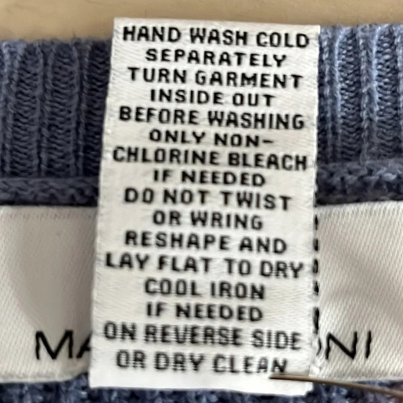 M Magaschoni Light Blue Ribbed Button Front Cardigan - Size Medium - Picture 6 of 6